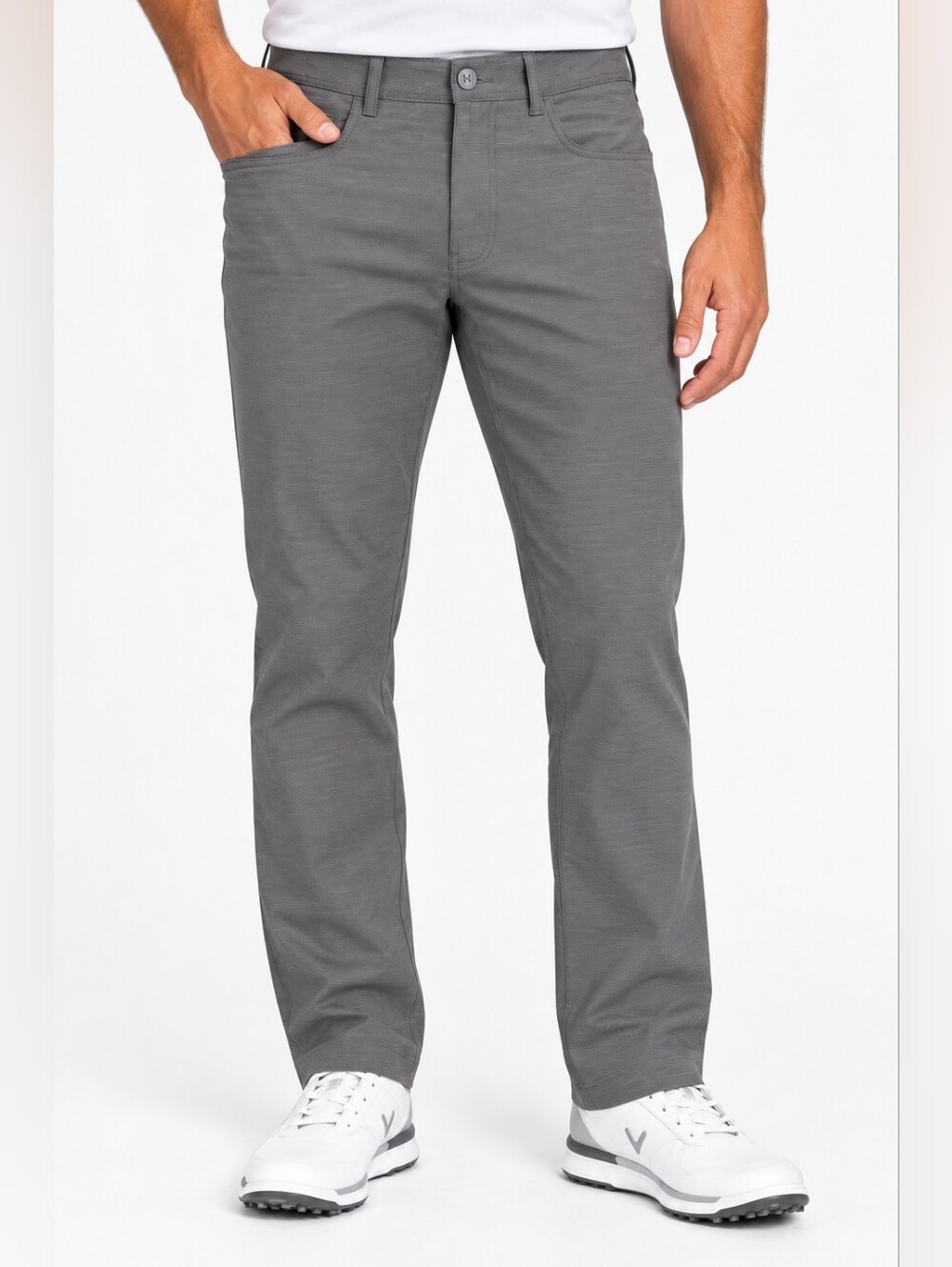 Callaway Men Gray Golf Pants Performance Stretch Sz  32x32 Straight Leg Office